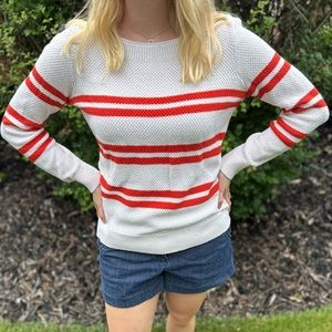 Striped White Knit Sweater